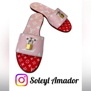 Louis Vuitton Pink & White Giant Monogram Red Lock